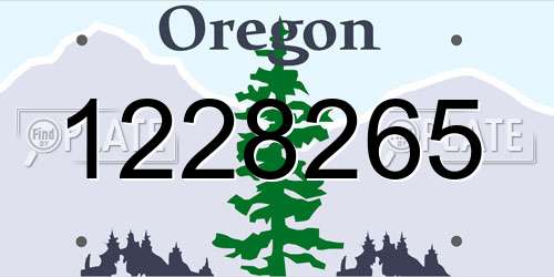 1228265 Oregon License Plate