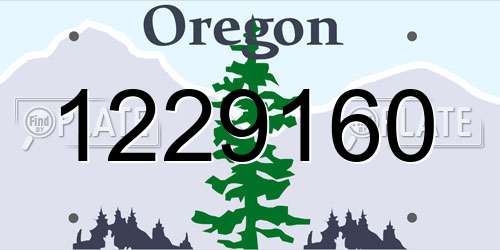 1229160 Oregon License Plate