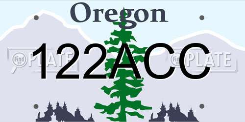 122ACC Oregon License Plate