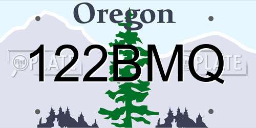 122BMQ Oregon License Plate