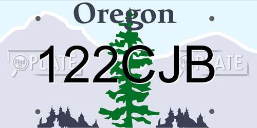 122CJB Oregon License Plate
