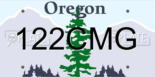 122CMG Oregon License Plate