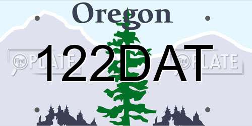 122DAT Oregon License Plate