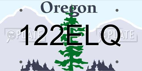 122ELQ Oregon License Plate