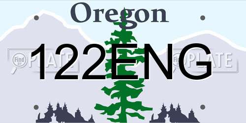 122ENG Oregon License Plate