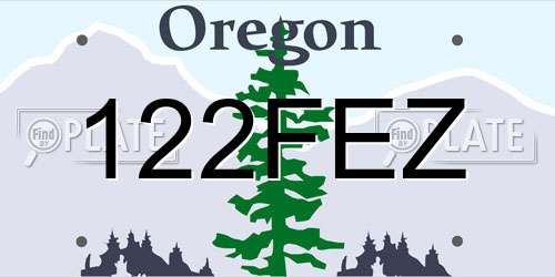 122FEZ Oregon License Plate