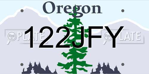 122JFY Oregon License Plate