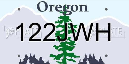 122JWH Oregon License Plate