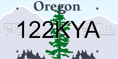 122KYA Oregon License Plate