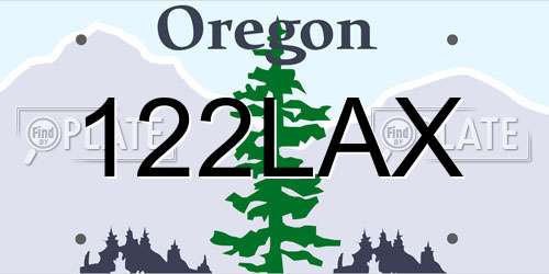 122LAX Oregon License Plate
