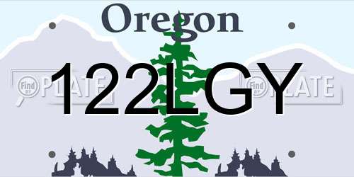 122LGY Oregon License Plate