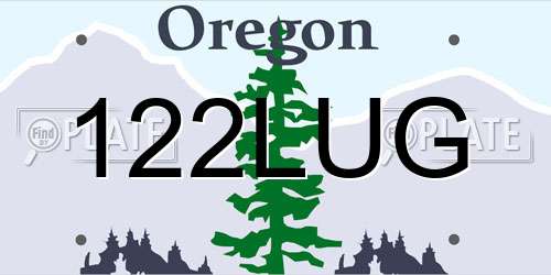 122LUG Oregon License Plate