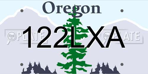 122LXA Oregon License Plate
