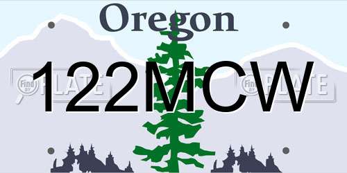 122MCW Oregon License Plate