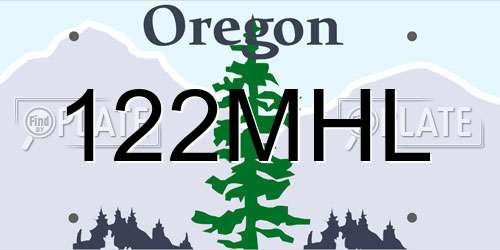 122MHL Oregon License Plate