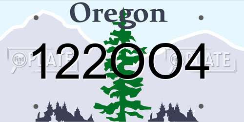 122OO4 Oregon License Plate