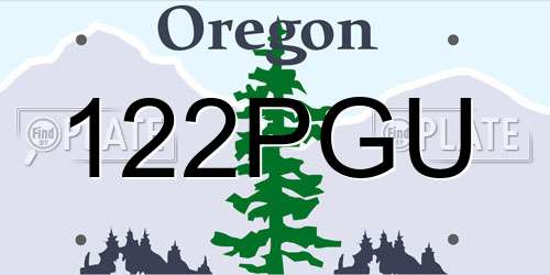 122PGU Oregon License Plate