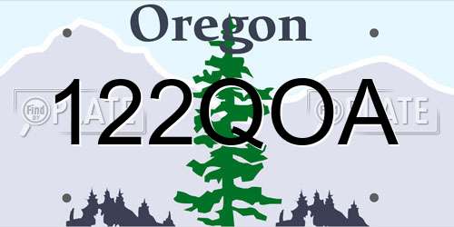 122QOA Oregon License Plate