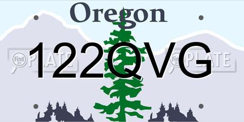 122QVG Oregon License Plate