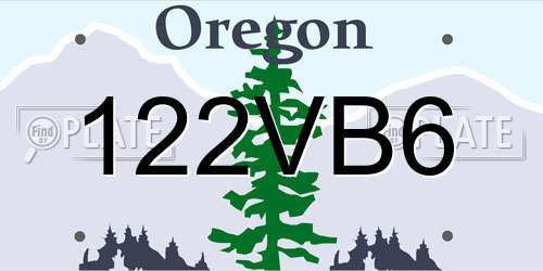 122VB6 Oregon License Plate