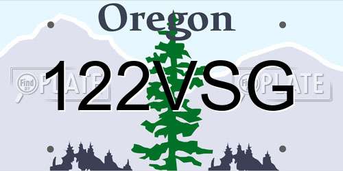 122VSG Oregon License Plate