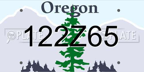 122Z65 Oregon License Plate