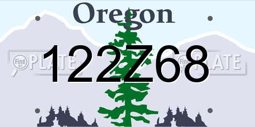 122Z68 Oregon License Plate
