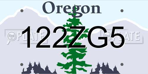 122ZG5 Oregon License Plate