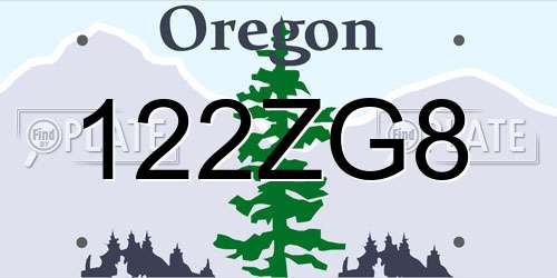122ZG8 Oregon License Plate