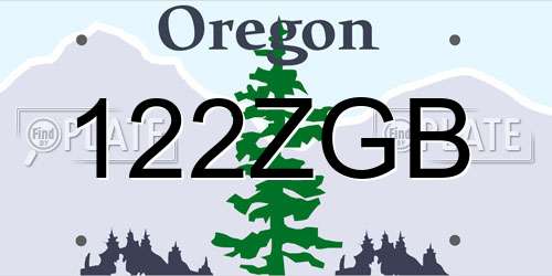 122ZGB Oregon License Plate