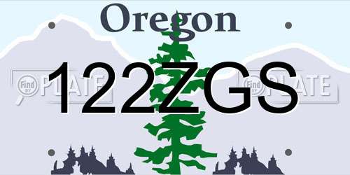 122ZGS Oregon License Plate