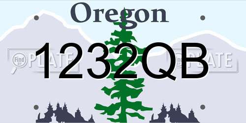 1232QB Oregon License Plate