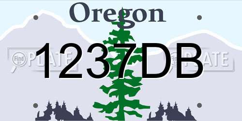 1237DB Oregon License Plate
