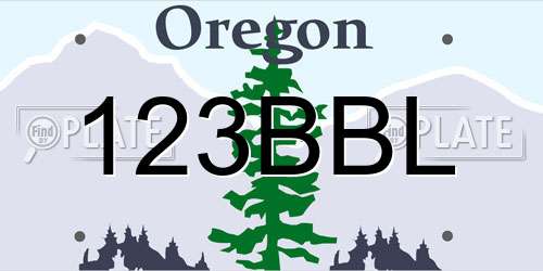 123BBL Oregon License Plate