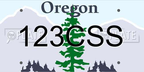 123CSS Oregon License Plate