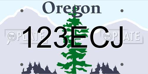 123ECJ Oregon License Plate