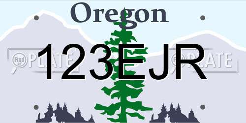 123EJR Oregon License Plate