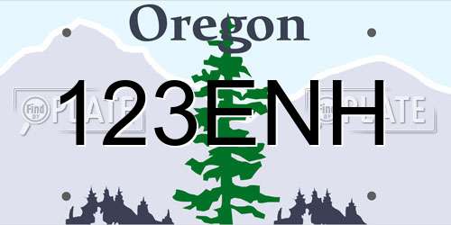 123ENH Oregon License Plate