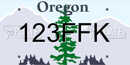 123FFK Oregon License Plate