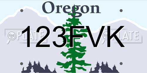 123FVK Oregon License Plate