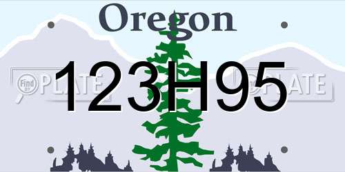 123H95 Oregon License Plate