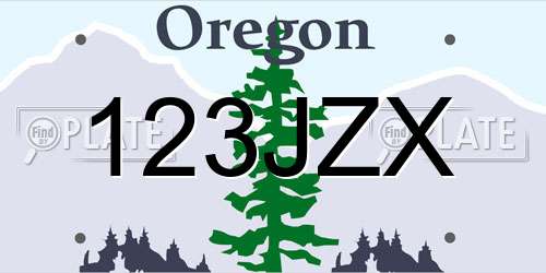 123JZX Oregon License Plate
