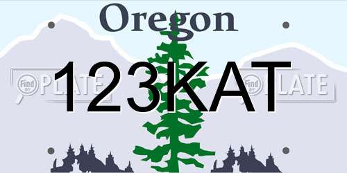 123KAT Oregon License Plate