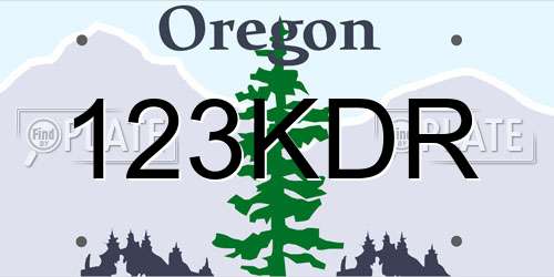 123KDR Oregon License Plate