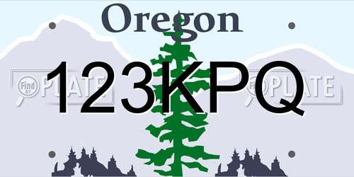 123KPQ Oregon License Plate