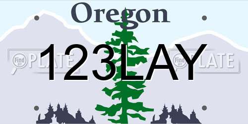 123LAY Oregon License Plate