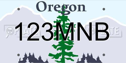 123MNB Oregon License Plate