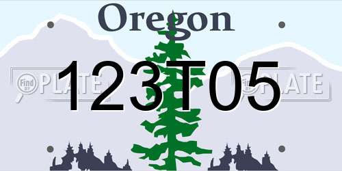 123T05 Oregon License Plate