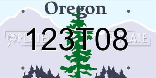 123T08 Oregon License Plate