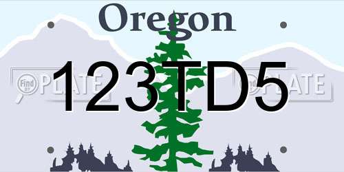 123TD5 Oregon License Plate